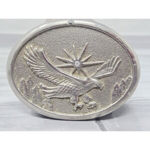 Vintage American Eagle Silver Tone Pewter Look Belt Buckle